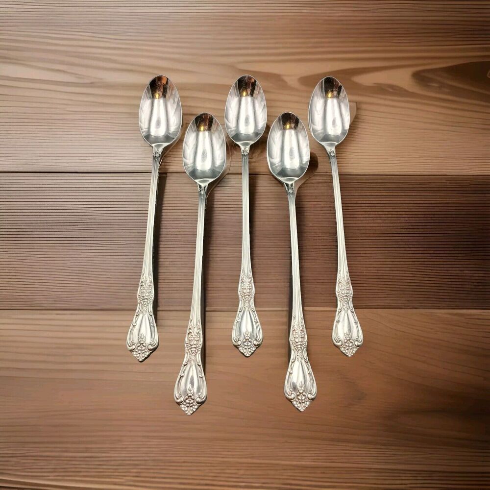 5 Oneida Distinction Deluxe Stainless HH Kennett Square Iced Teaspoons